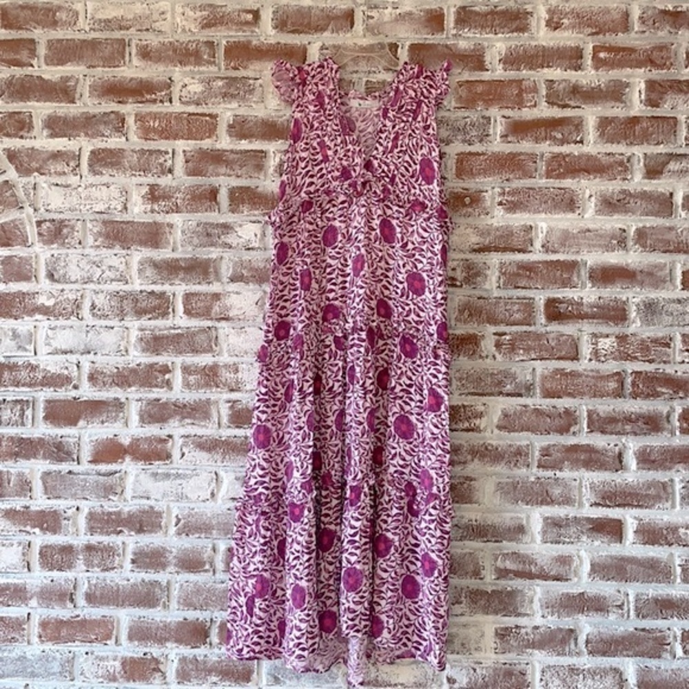 Bindu Kassandra Maxi Dress size XS fuchsia white